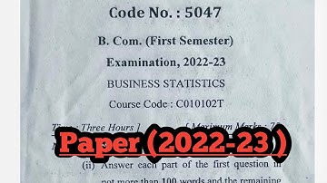 b.com 1st year semester 1 Business statistics paper 2022-23