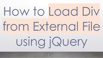 How to Load Div from External File using jQuery