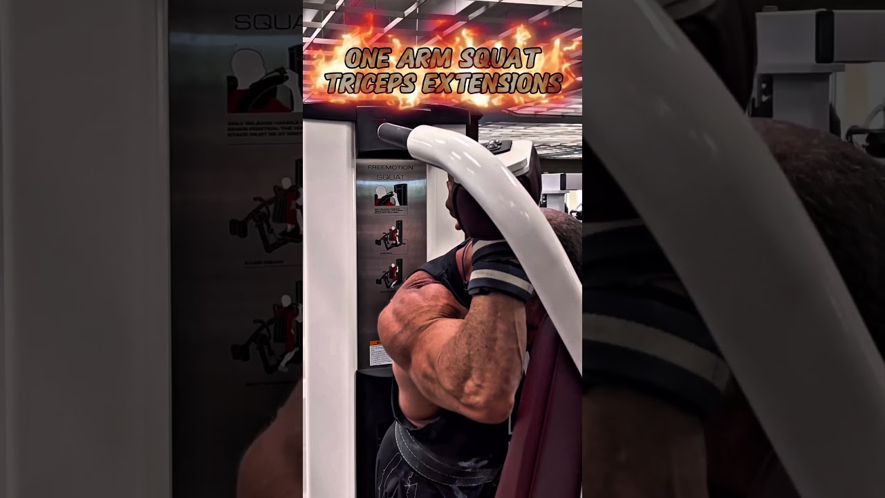 ONE ARM SQUAT MACHINE TRICEPS EXTENSIONS #workout #motivation #muscle #workouttips
