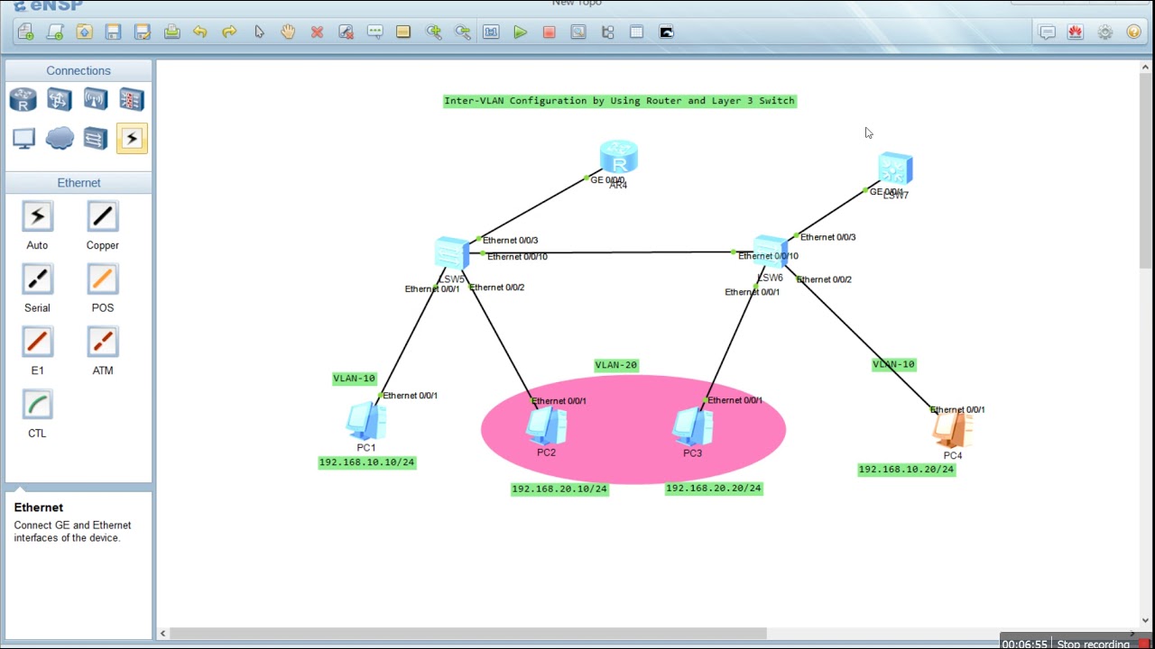 Inter VLAN Configuration by Using Router and Layer 3 Switch - YouTube
