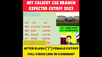 NIT CALICUT CSE BRANCH | EXPECTED CUTOFF 2023 #shorts #josaa2023 #expectedcutoff