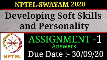 NPTEL | Developing Soft Skills & Personality 2020 | Assignment-1 Answers