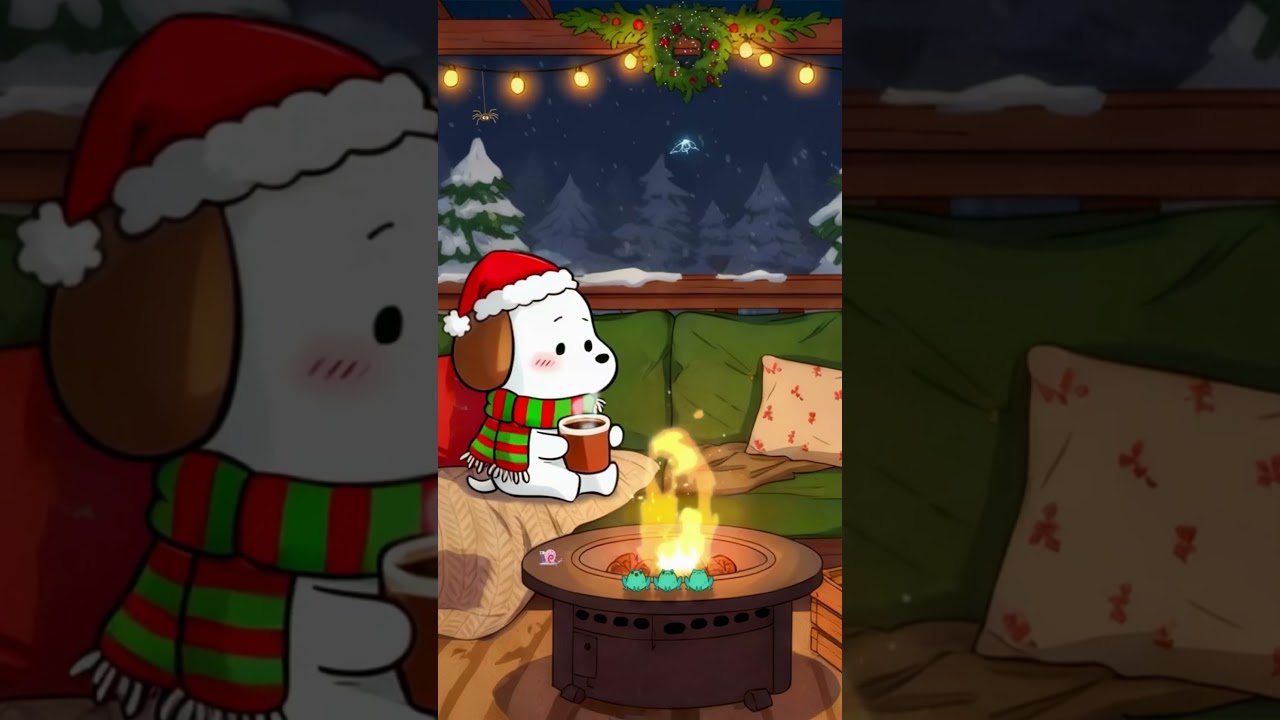 Cozy Winter Evening with My Friend 🐶☕ Chill Vibes for Relaxation ❄️ Christmas Lofi Sleep & Calm Mus