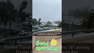 Upstairs View of Foothill Transit 2525 on Route line 187 at Foothill Blvd and Santa Paula Ave