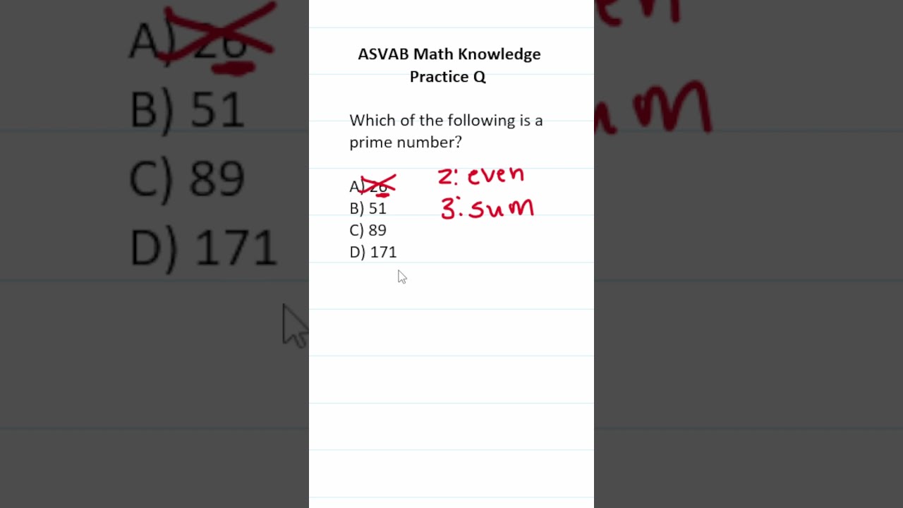 ASVAB PiCAT Math Knowledge Practice Test Question Prime Numbers Acetheasvab With Grammarhero