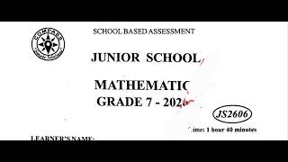 GRADE 7 MATHEMATICS COMPASS JS2606 | TERM 2 EXAMS screenshot 4