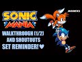 🔴 Sonic Mania Walkthrough (1/2) And Shoutouts 🔔set reminder!💙 - BioEX1 / BioLogicalEX1