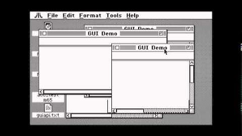 Four window test on Atari 8-bit GUI