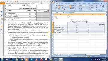 SSC CPT Excel Exercise 3 (PDF Ex 61):