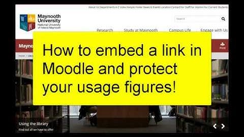 How to embed a link in Moodle and protect your usage figures