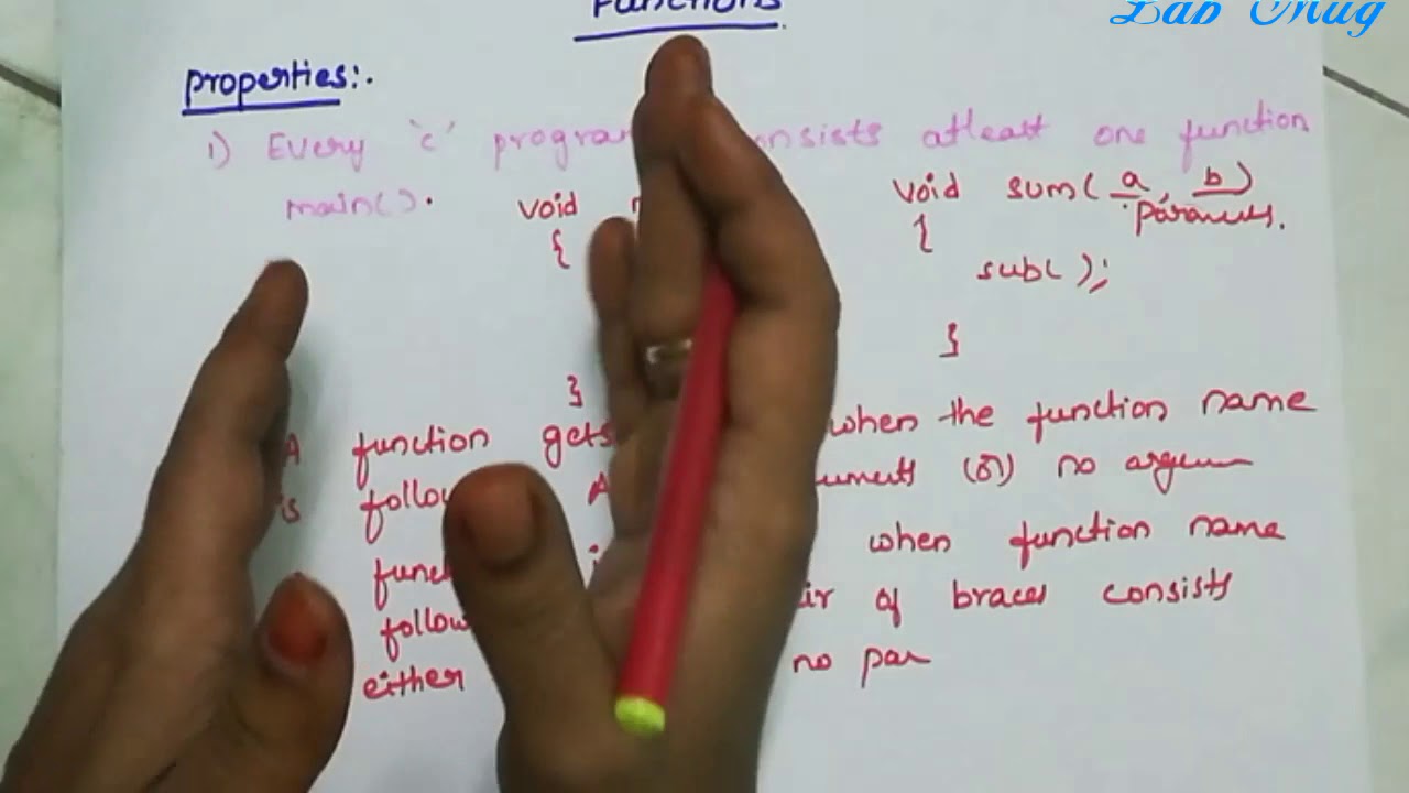 Properties of a Functions || 26|| c programming in telugu - YouTube
