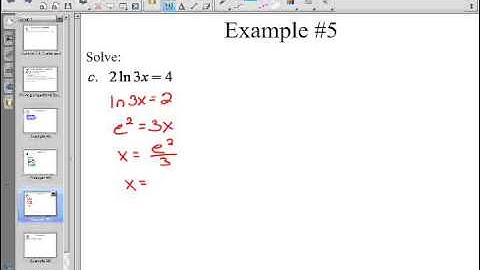 •3.4B Solving Exponential and Logarithmic Equations