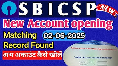 SBI CSP !! Matching Record Found!! Account opening problem!! kiosk banking update!!