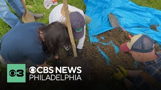 Volunteers kick off Earth Day early by planting trees in Southwest Philadelphia