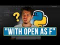 O que significa "with open as f" em Python
