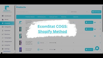 EcomStat COGS: Shopify Method