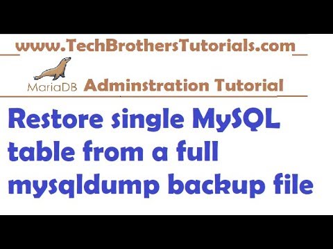 Video: Bagaimana memulihkan cadangan dan pemulihan MySQL di Linux?