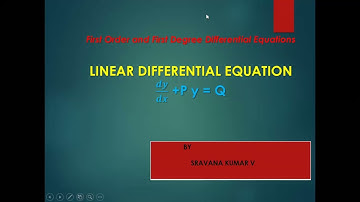LINEAR DIFFERENTIAL EQUATIONS IN TELUGU first order DE