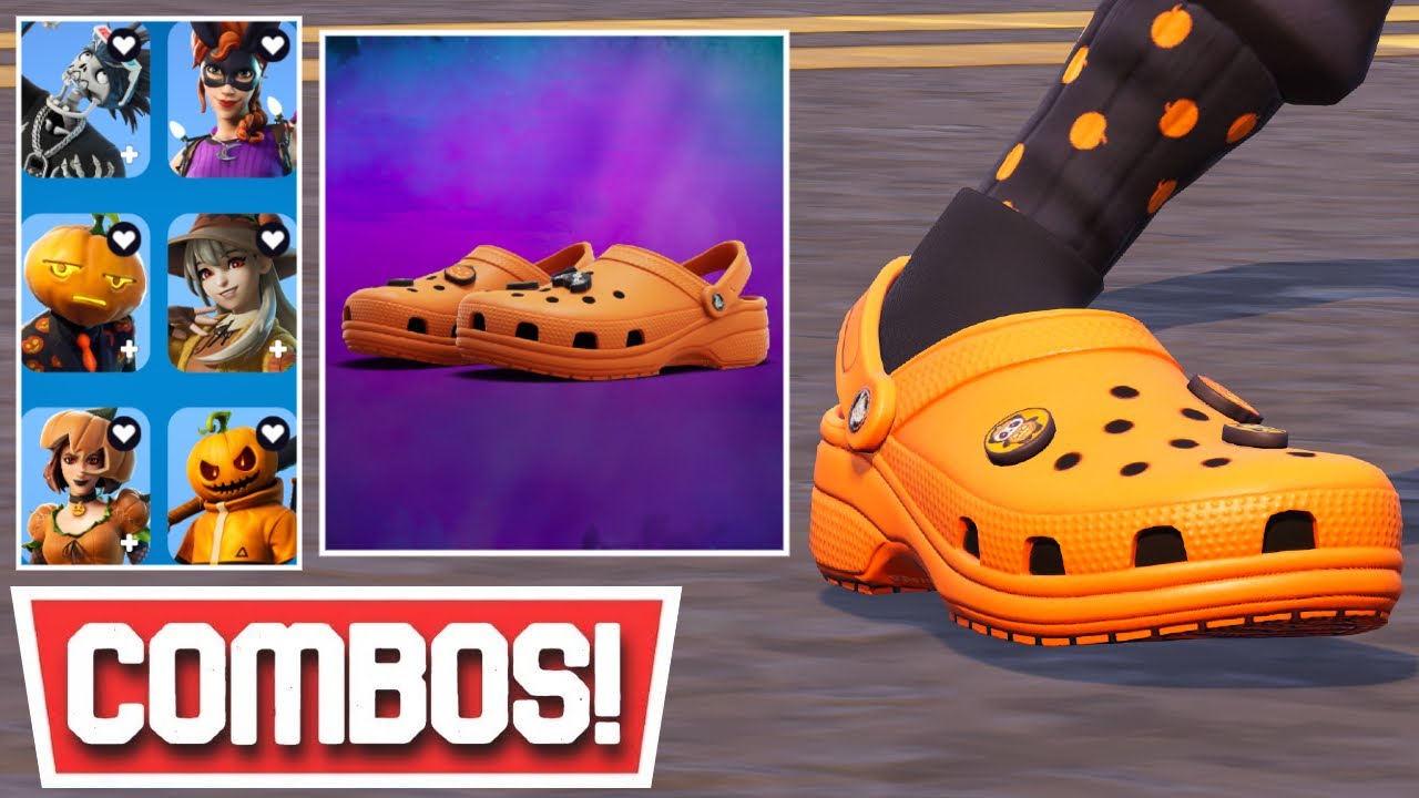 *NEW* BEST CROCS CLASSIC CLOG 'ORANGE ZING' KICKS COMBOS! | Fortnite