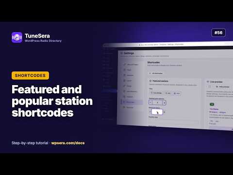 Featured and popular station shortcodes | TuneSera WordPress Radio Directory Plugin