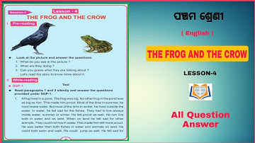 Class 5 English The Frog And The Crow Question Answer Odia Medium !! Class Five English