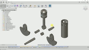 Piston Crankshaft Assembly joint -#15 Autodesk Fusion 360 Tutorial
