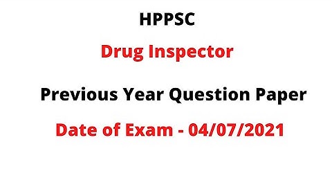 HPPSC Drug Inspector 2016 Question Paper & Answer key.