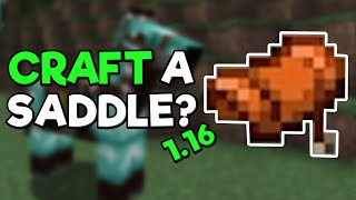How To Make A Saddle In Minecraft 1 16 3 Data Pack Tutorial Youtube