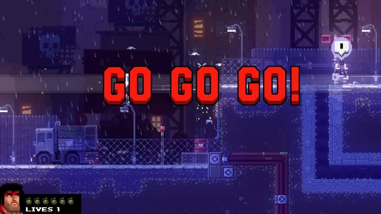 Broforce - C Mission Mech Drop - Pure Gameplay