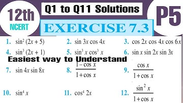 Ex 7.3 Class 12 ( Q1 to Q11 Solutions) NCERT Part 5