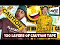 100 Layers Of Caution Tape Challenge Must Watch Intense 