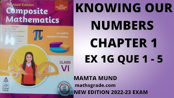 COMPOSITE MATHEMATICS CLASS 6 SOLUTIONS CHAPTER 1 EXERCISE 1G QUE 1 - 5 | MATHS GRADE | MAMTA MUND