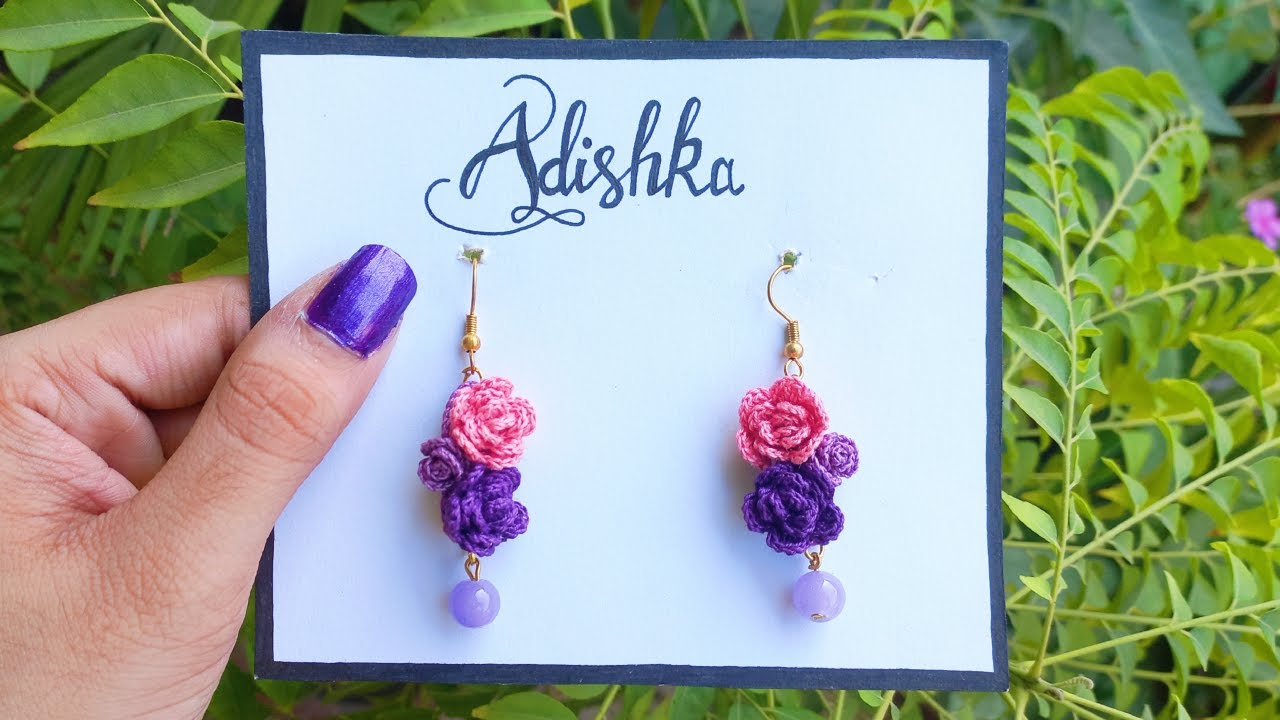 BEAUTIFUL SIMPLE CROCHET FLOWER EARRINGS | How to make Easy and Cute DIY Jewellery Tutorial (HINDI)
