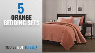 Top 10 Orange Bedding Sets [2018]: Chezmoi Collection Austin 3-piece Oversized Bedspread Coverlet
