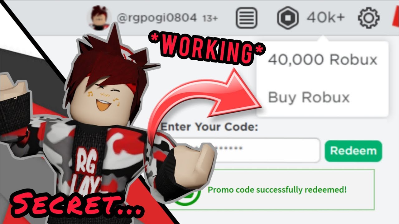 ROBUX CODE: ~los @100,000 Redeem THIS PROMO CODE GIVES FREE ROBUX