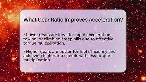 What Gear Ratio Improves Acceleration? - Talking Tech Trends