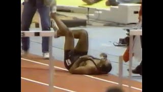 Greg Foster Vs Mark Mccoy 55M Hurdles Final - 1987 Usa Indoor Championships Foster Wins And Falls