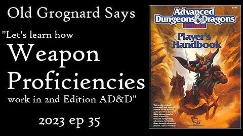 AD&D 2nd Edition: How Weapon Proficiencies Work
