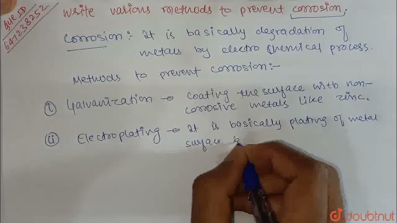 Write various methods to prevent corrosion. CLASS 8 MATERIALS