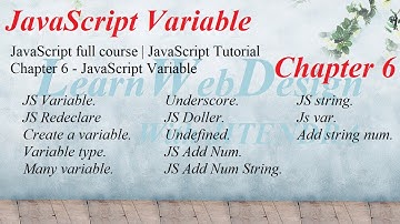 JavaScript full course | JavaScript Tutorial Chapter 6 - JavaScript Variable