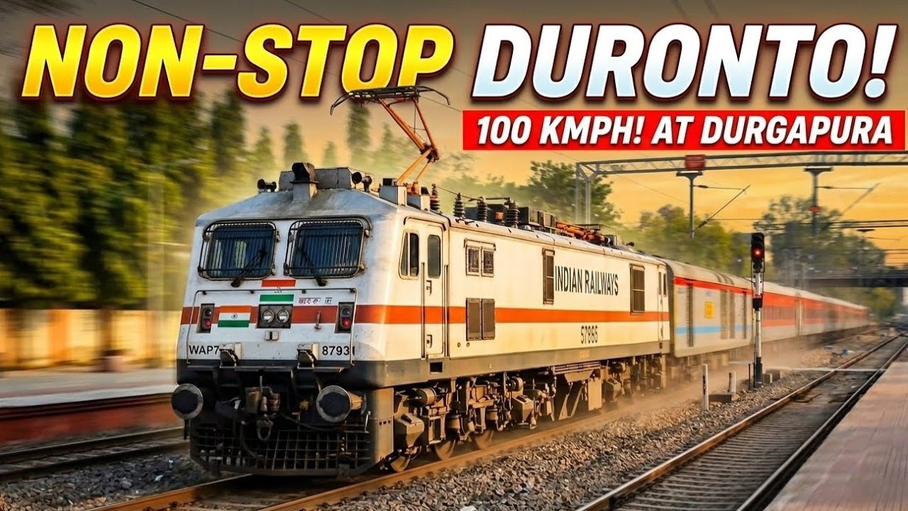 Train spotting at Durgapura railway station and a train which just thundered through the station