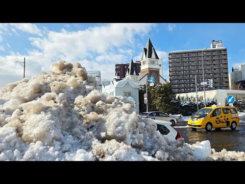 Sapporo, Japan 4K Walk in the snow the day after a massive snowstorm