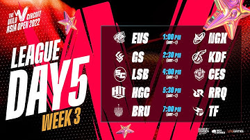 [No Commentary] EVS vs NGX | GS vs KDF | LSB vs CES | HGC vs RRQ | BRU vs TF | WCAO 2022 LEAGUE D5W3