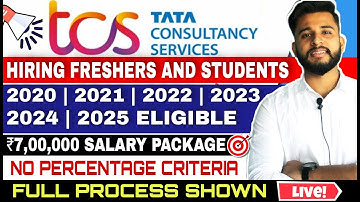 😍TCS HIRING FRESHERS AND COLLEGE STUDENT | 2020 | 2021 | 2022 | 2023 | 2024 | 2025 ELIGIBLE TO APPLY