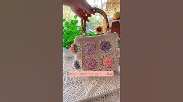 How to Crochet Rose Granny Square Tote Bag | Simple Tutorial