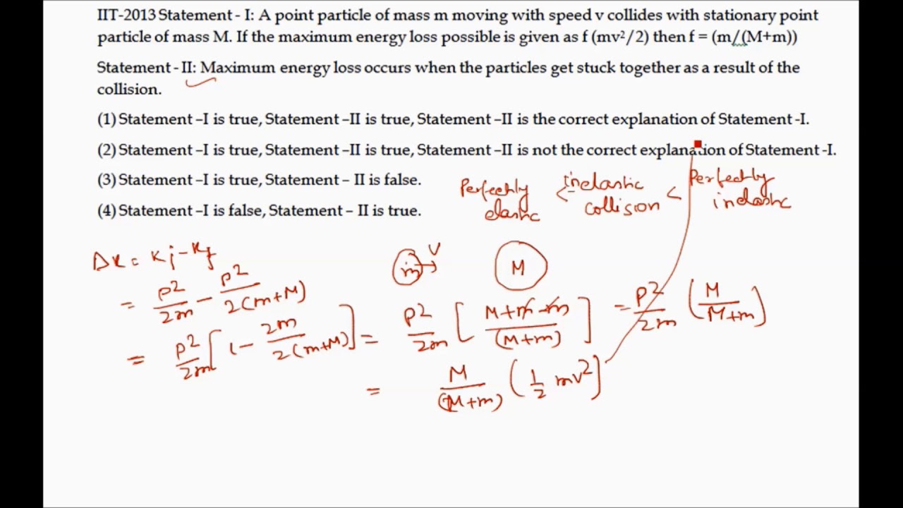 Perfectly Inelastic Collision3 Level I Problems YouTube