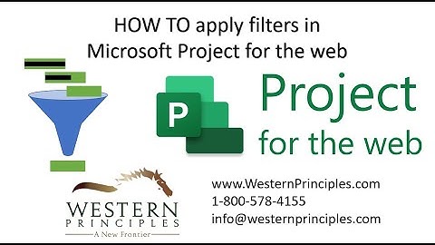 How to apply filters in Microsoft Project for the web
