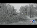 Downed trees blocking roads in West Nashville
