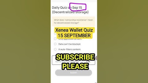 Xenea wallet daily quiz today 15 | Xenea wallet voucher code September l Xenea Voucher Code