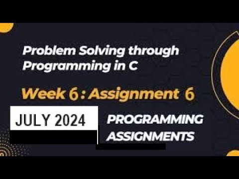 Problem Solving Through Programming in C | NPTEL | Week-6 | Programming ...